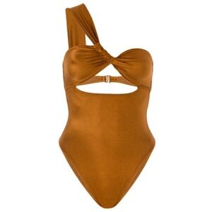 Good American Bali Bronze Cut Out Swimsuit 2 Medium